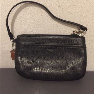Coach Pebbled Leather Wristlet